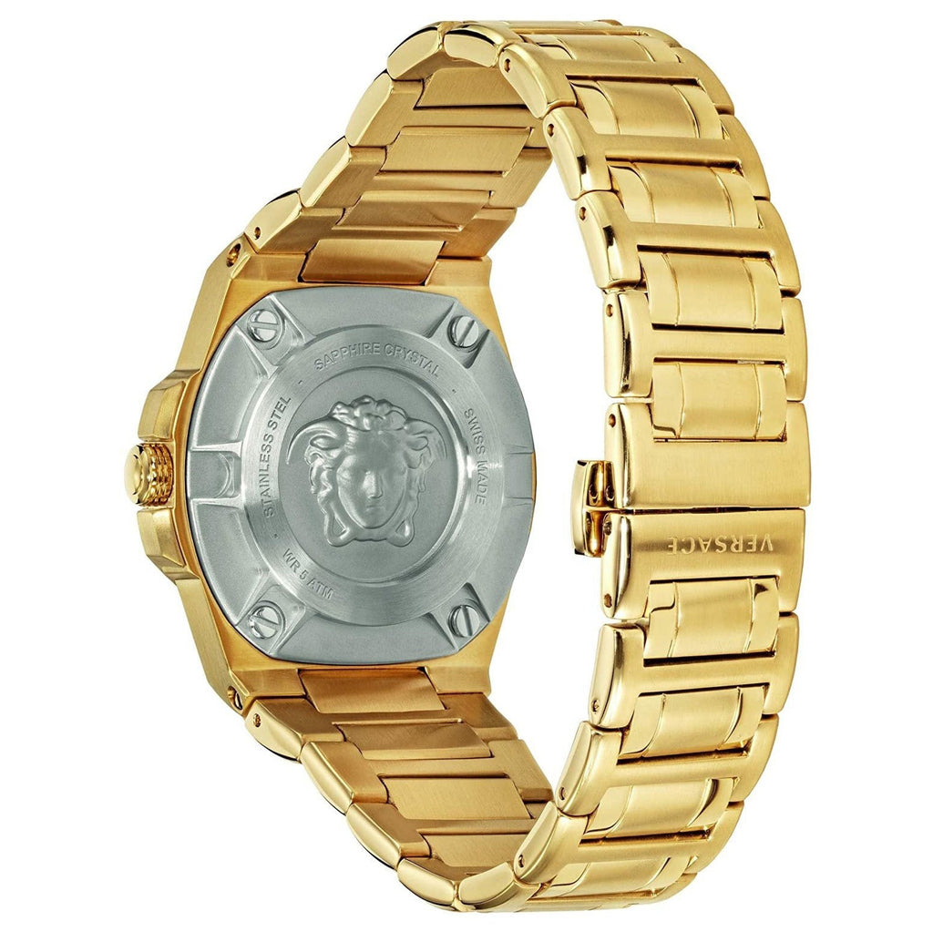 Versace Chain Reaction Ladies’ Gold Black Watch
