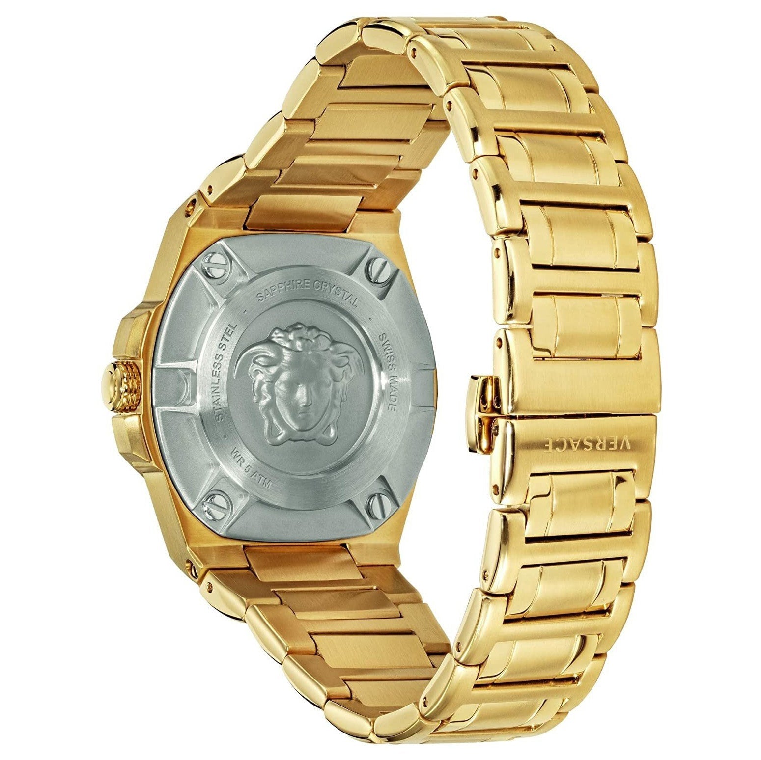 Versace Chain Reaction Ladies’ Gold Black Watch