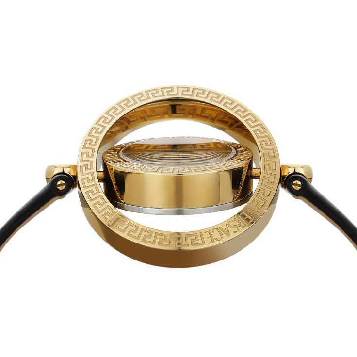 Versace Eon Restyling 33.5mm Ladies Black Leather Watch