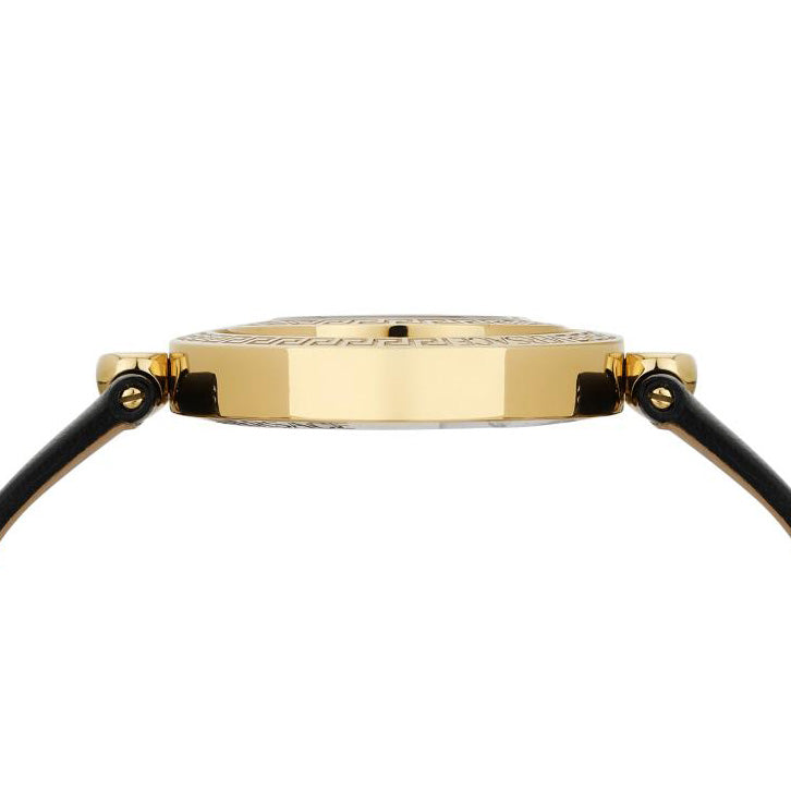 Versace Eon Restyling 33.5mm Ladies Black Leather Watch
