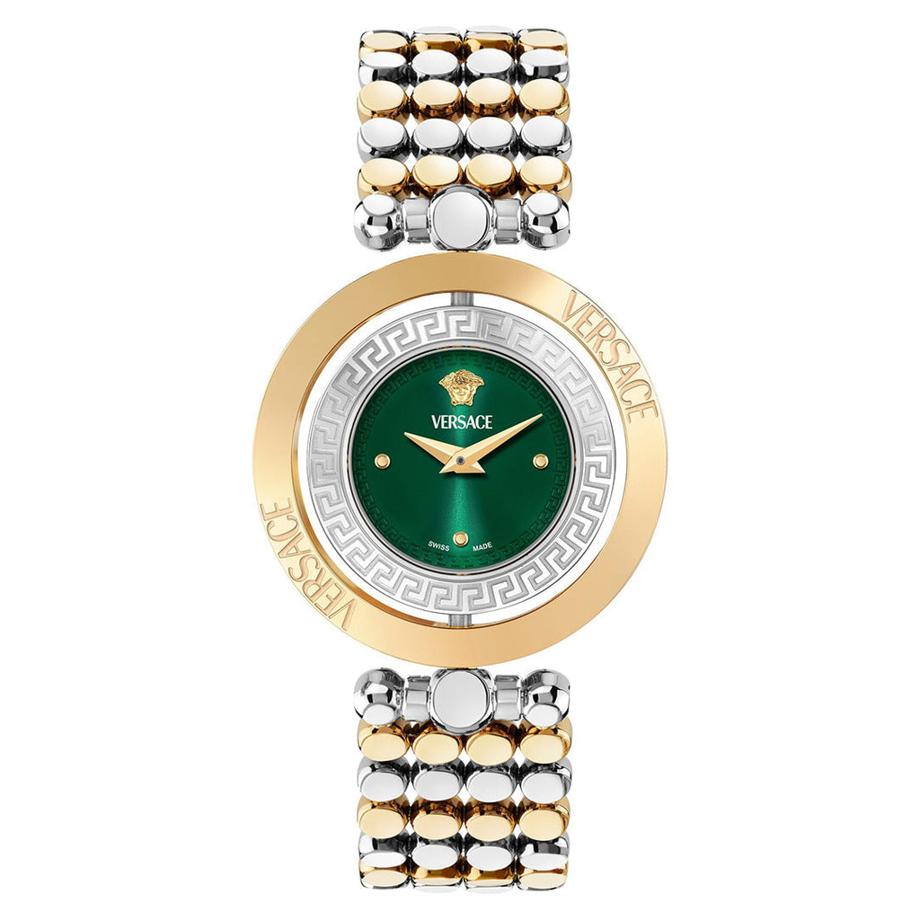 Versace Eon Restyling 33.5mm Ladies Green Dial Two-Tone Watch