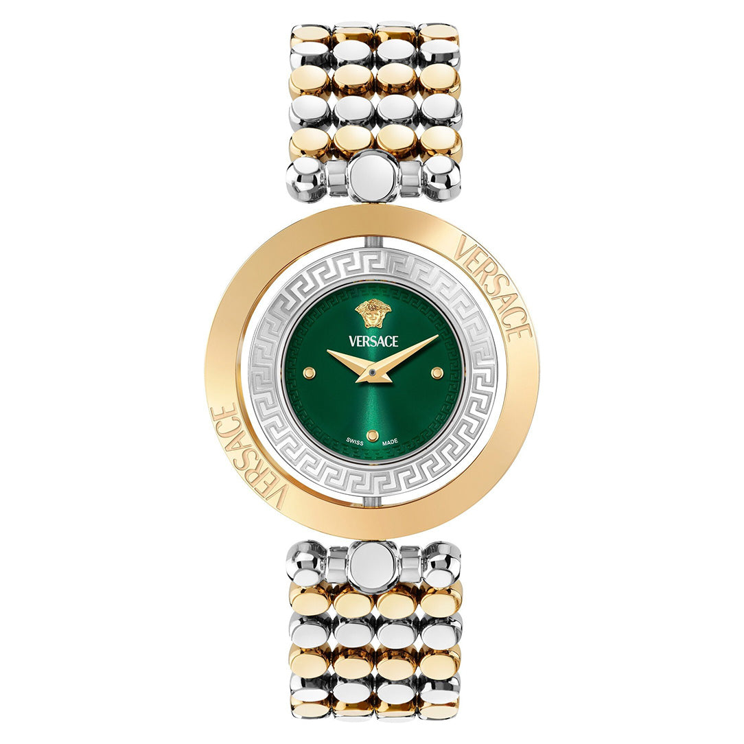 Versace Eon Restyling 33.5mm Ladies Green Dial Two-Tone Watch