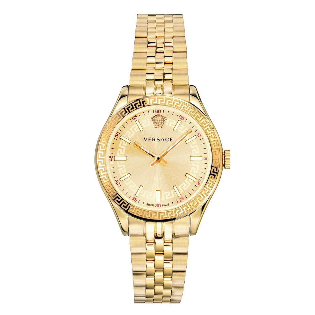 Versace Hellenyium 36mm Gold Dial Stainless Steel Ladies Watch