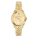 Versace Hellenyium 36mm Gold Dial Stainless Steel Ladies Watch