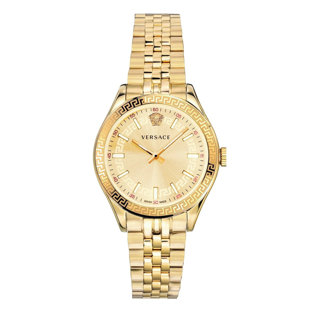 Versace Hellenyium 36mm Gold Dial Stainless Steel Ladies Watch