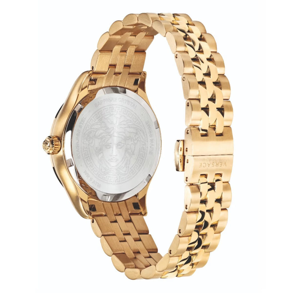 Versace Hellenyium 36mm Gold Dial Stainless Steel Ladies Watch