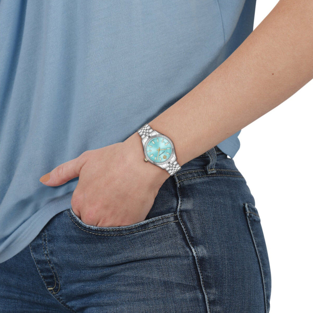 Versace Hellenyium 36mm Turquoise Dial Ladies' Dress Watch