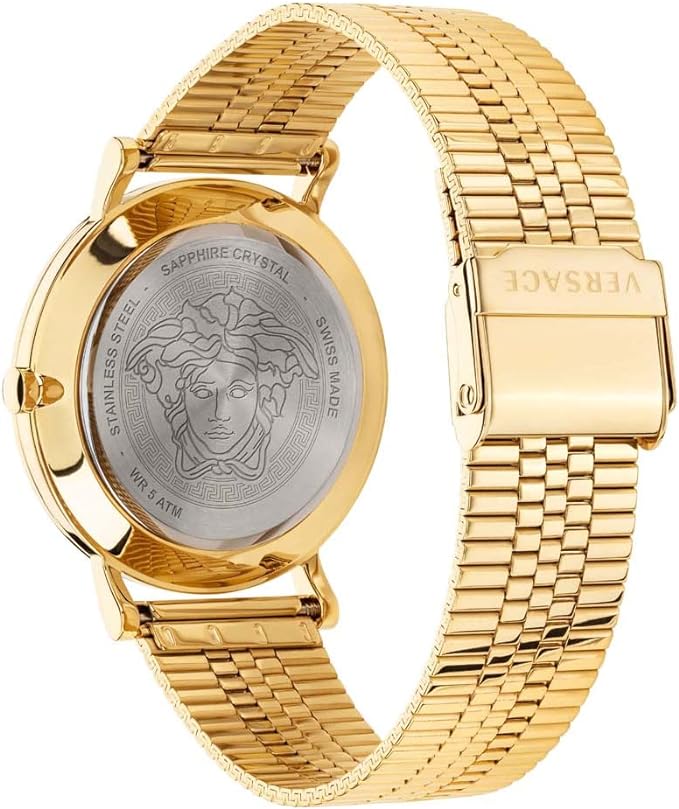 Versace Men's Watch V-Essential Black Gold Bracelet