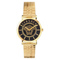 Versace Essential Ladies' Black Gold Watch