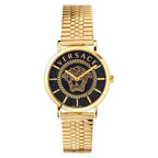 Versace Essential Ladies' Black Gold Watch