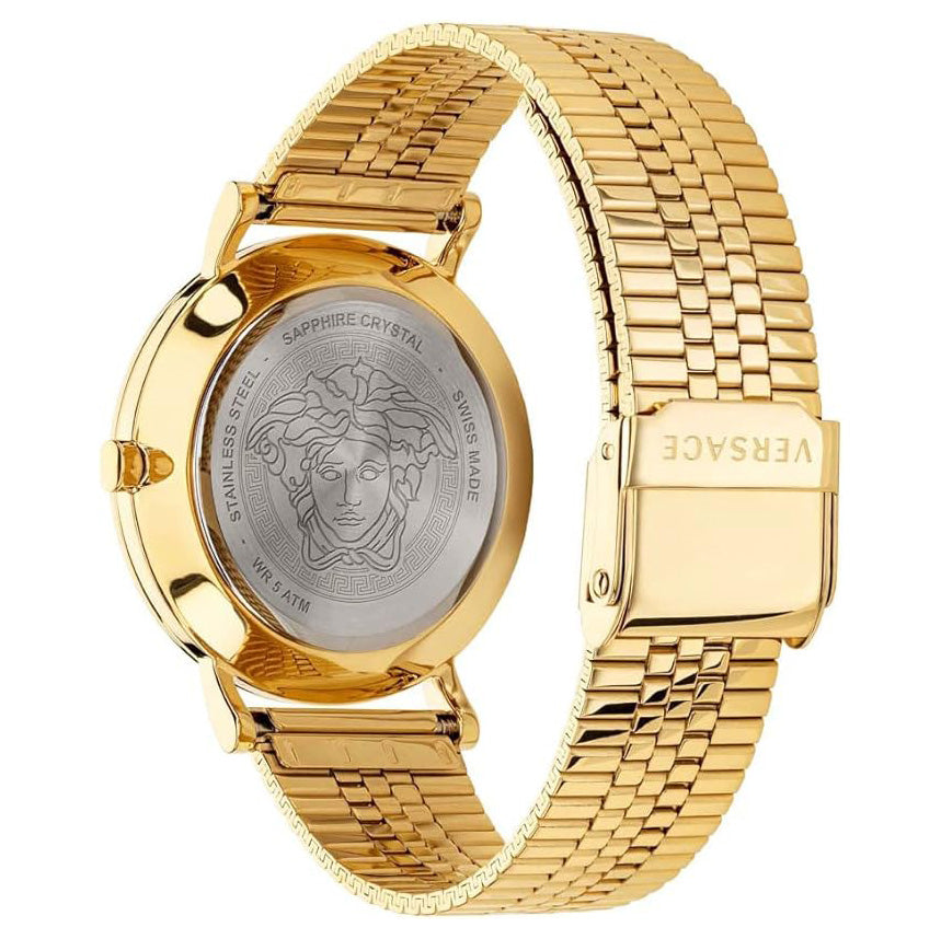 Versace Essential Ladies' Black Gold Watch