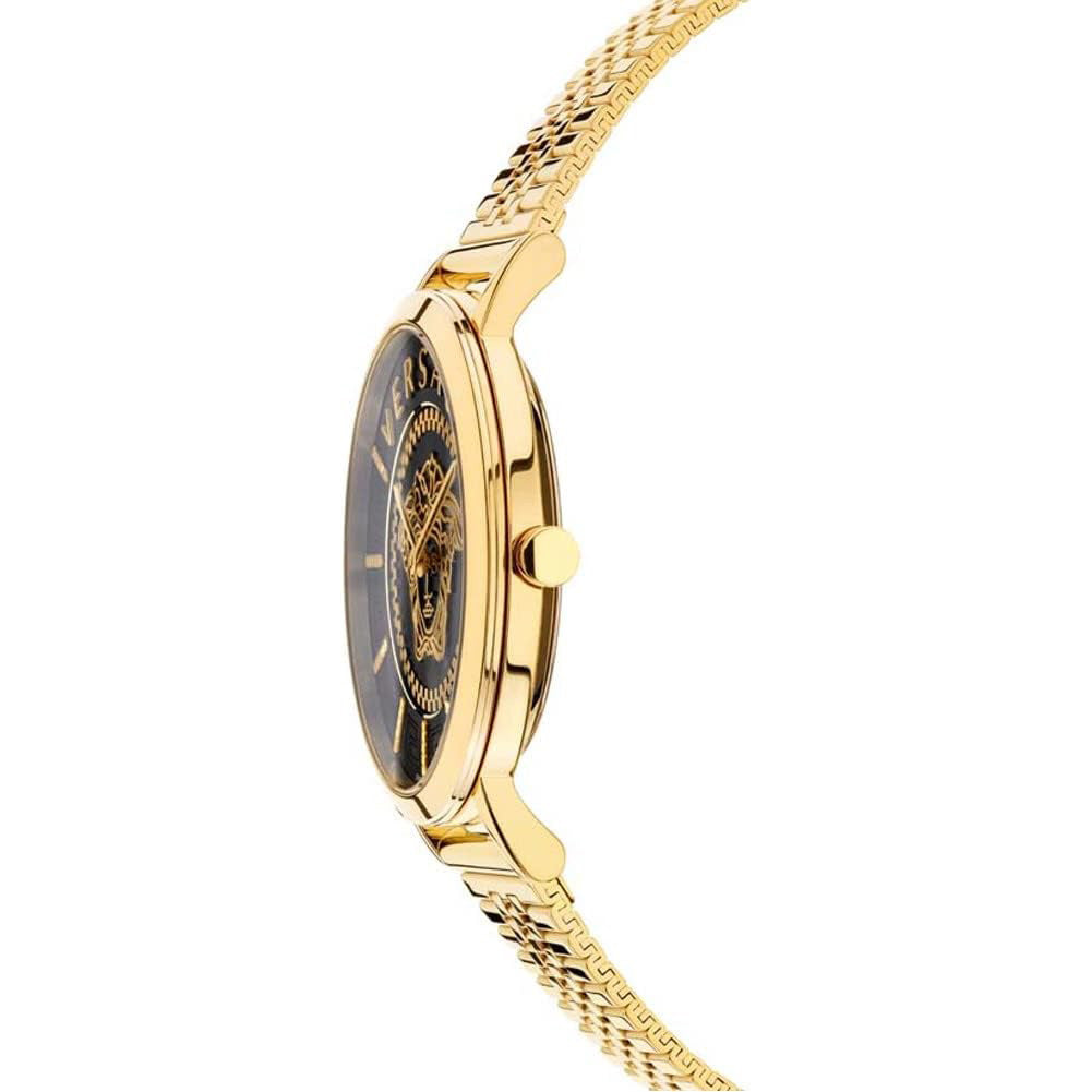 Versace Essential Ladies' Black Gold Watch