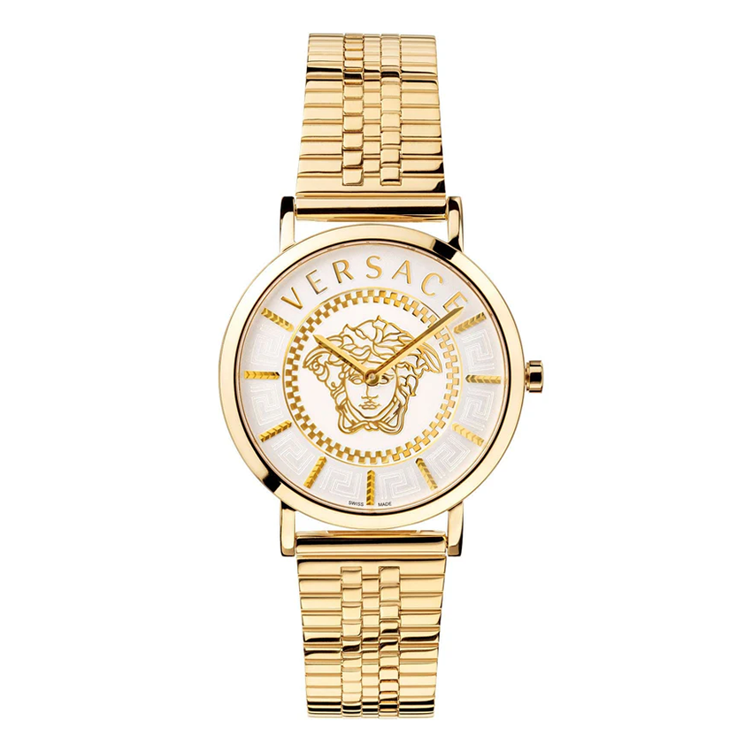 Versace Ladies Watch V-Essential 36mm White Gold Bracelet