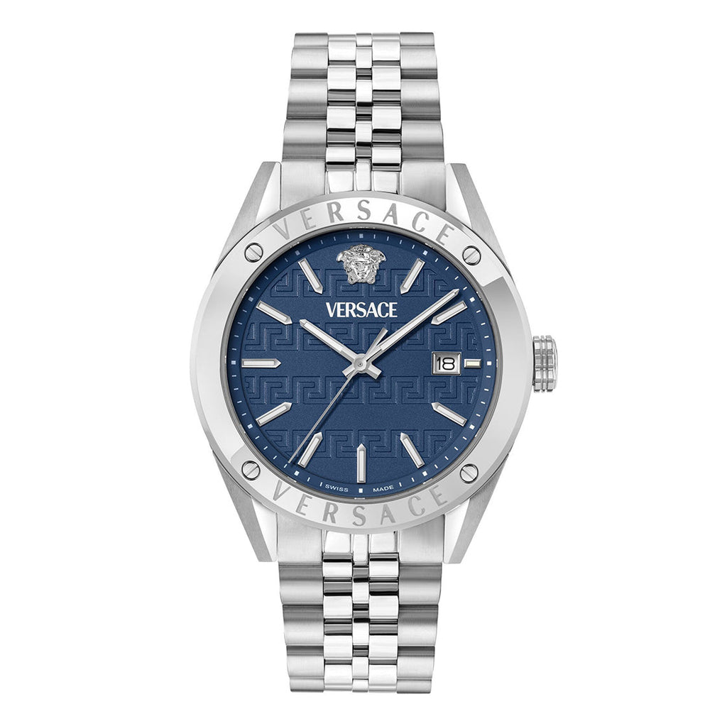 Versace Athletics 41mm Blue Dial Stainless Steel Men's Watch