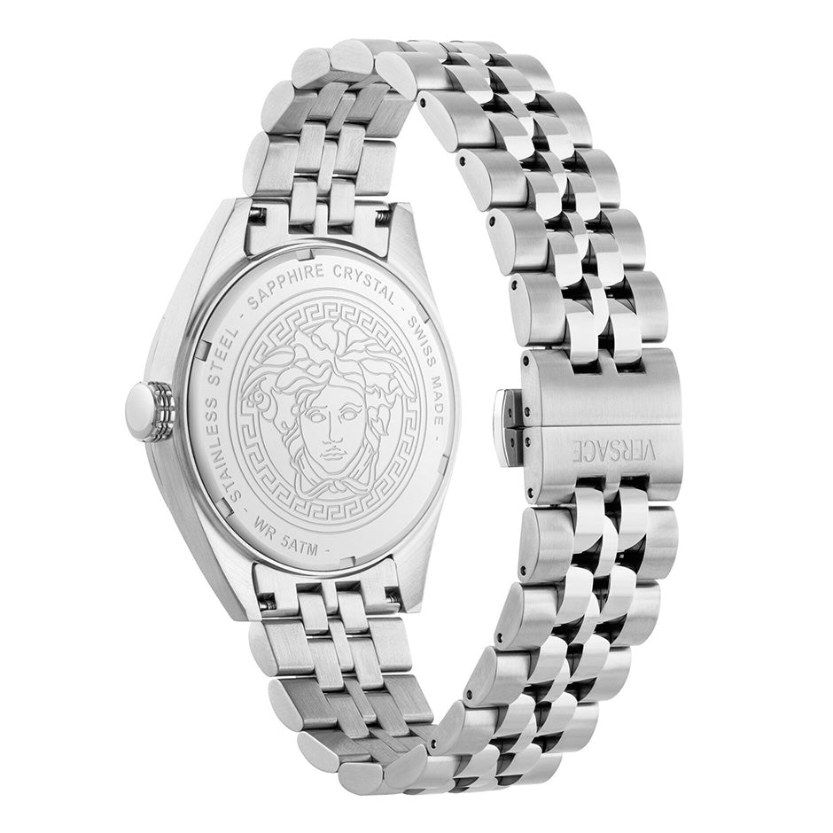 Versace Athletics 41mm Black Dial Stainless Steel Men's Watch