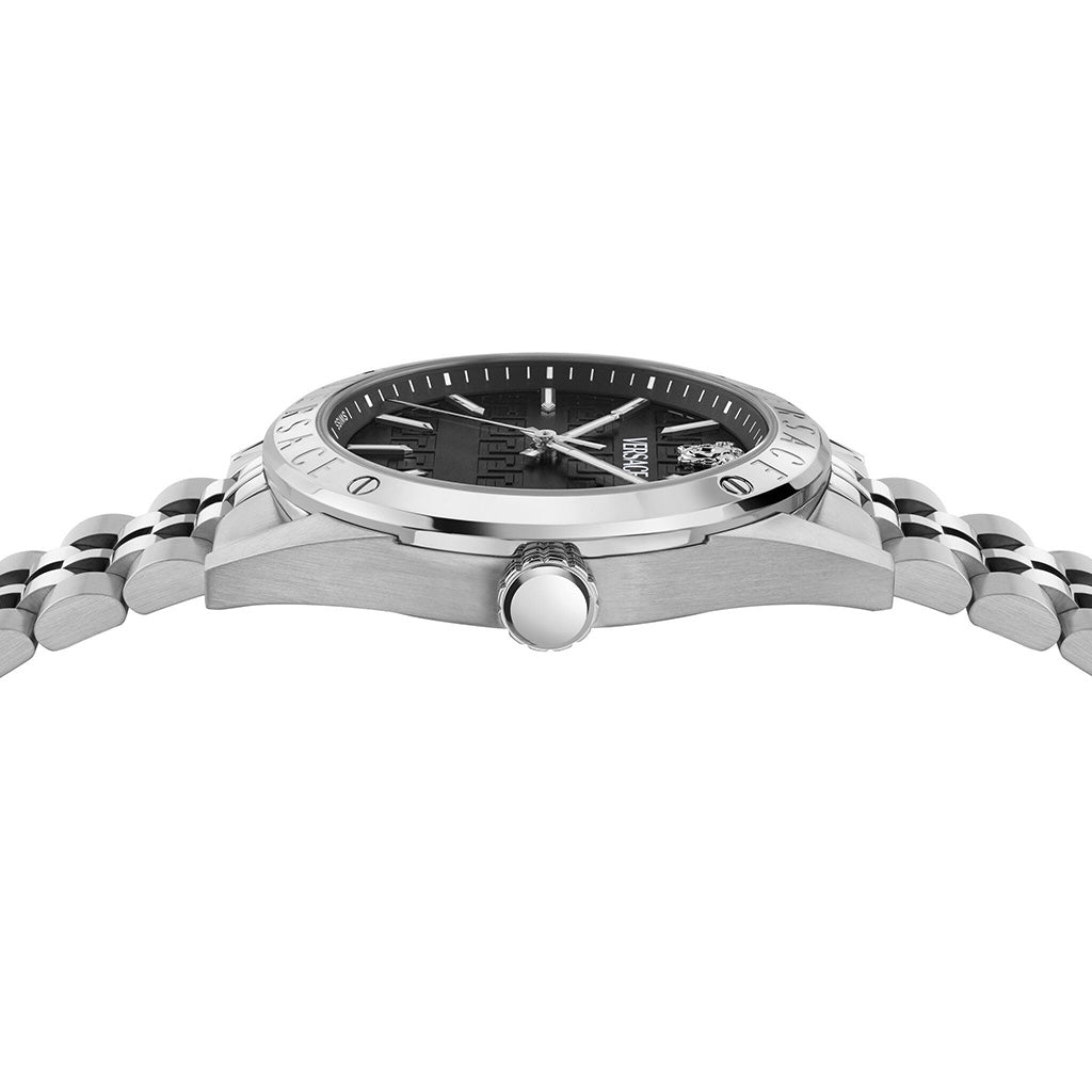 Versace Athletics 41mm Black Dial Stainless Steel Men's Watch