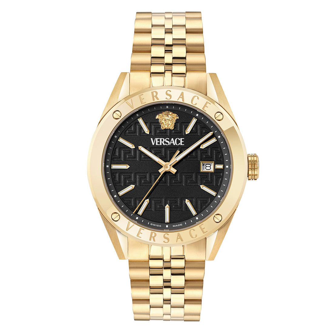 Versace Athletics Men's Watch 41mm Black Dial Gold Bracelet