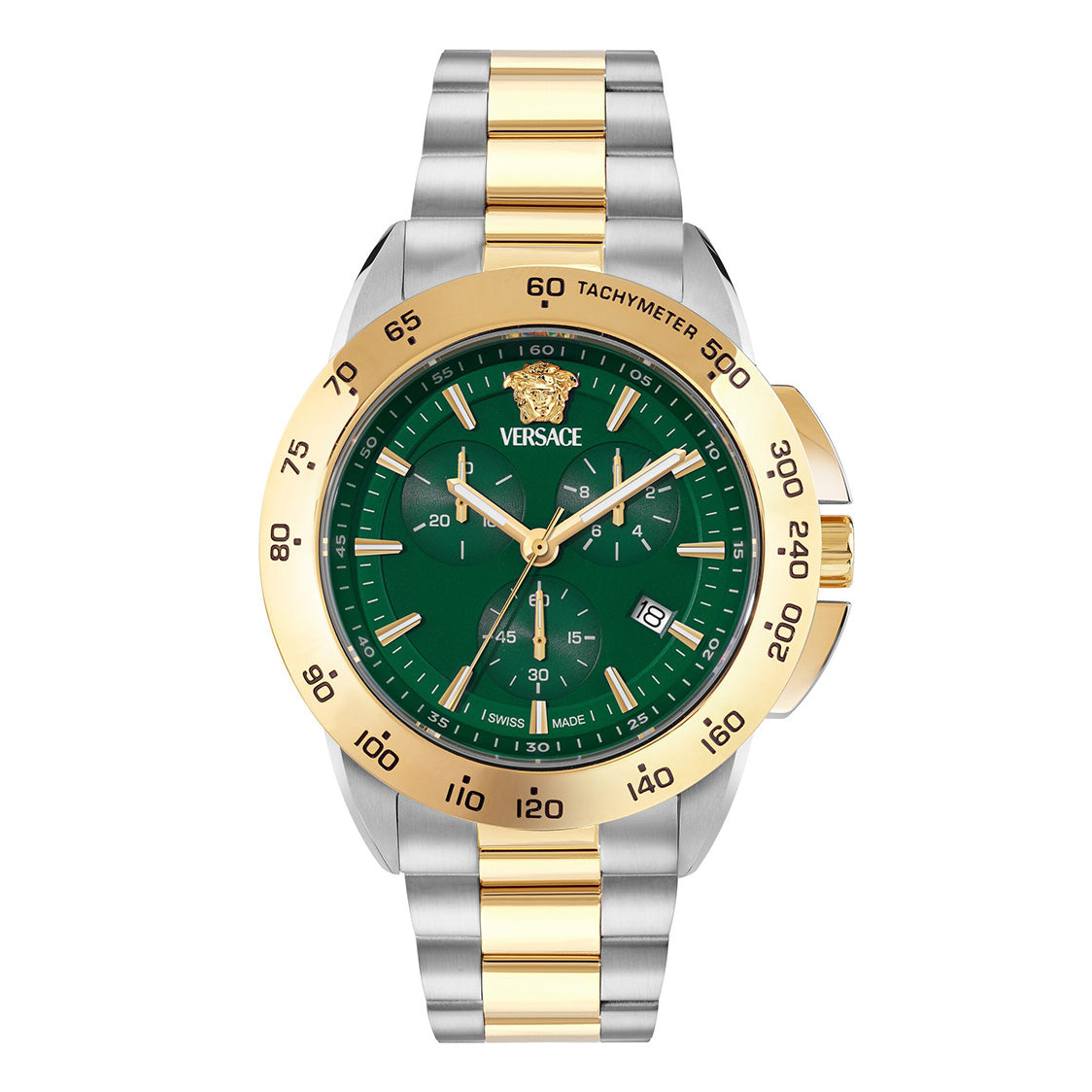 Versace V-Sport 44mm Chronograph Green Gold Men’s Watch