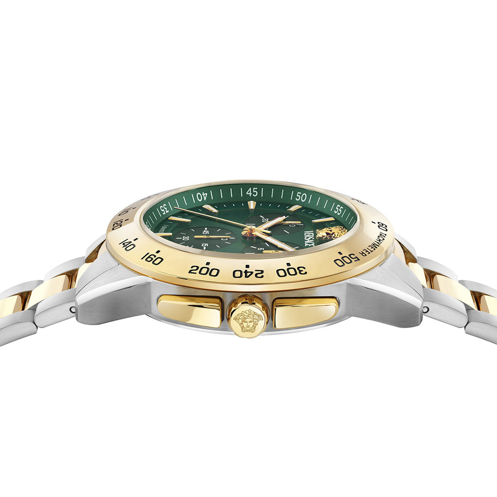 Versace V-Sport 44mm Green Gold Men’s Chronograph Watch