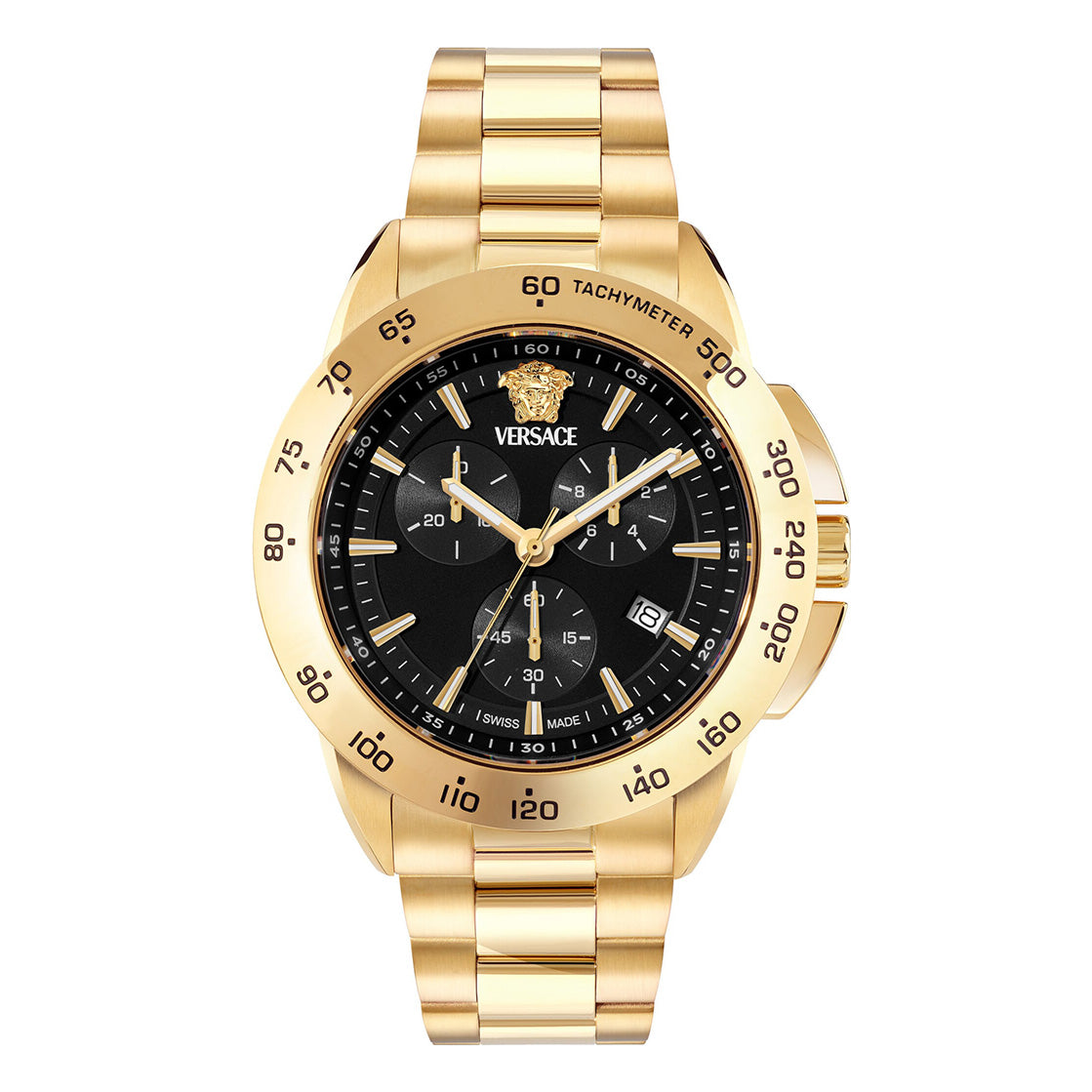 Versace V-Sport 44mm Black Gold Men’s Chronograph Watch
