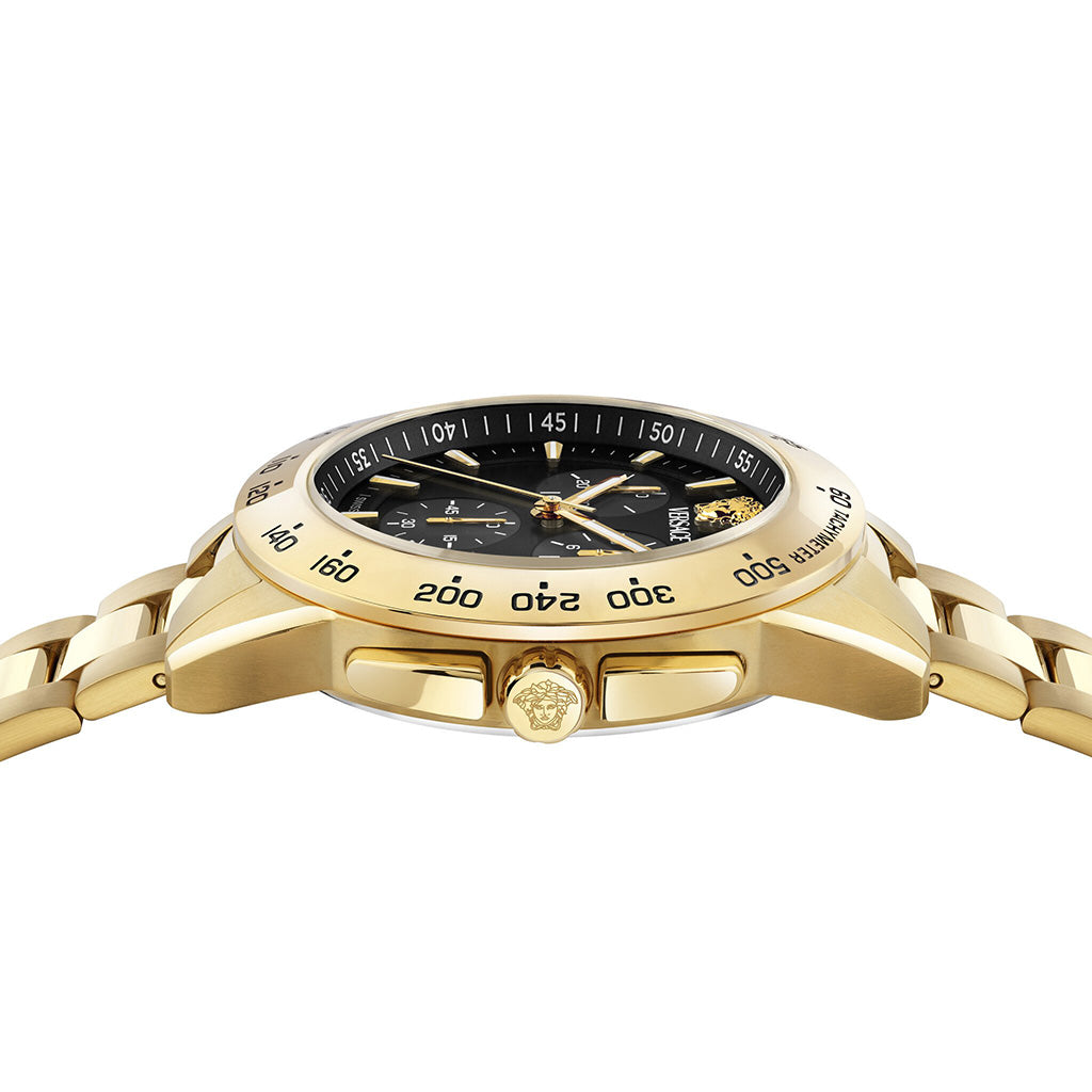 Versace V-Sport 44mm Chronograph Black Gold Men’s Watch