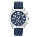 Versace Athletics Chronograph 44mm Men's Blue Leather Watch
