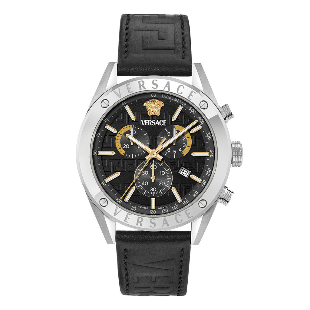 Versace Athletics 44mm Men's Black Dial Chronograph Watch
