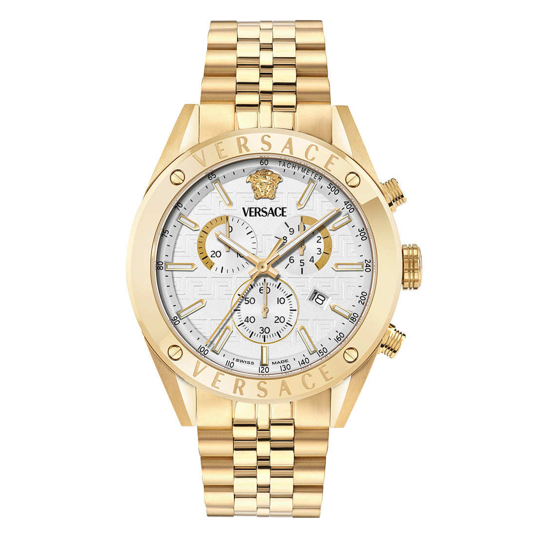 Versace Athletics Chronograph 44mm Men's Gold Bracelet Watch