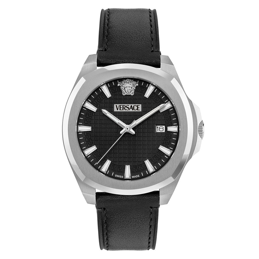Versace Luxury 42mm Black Silver Men’s Classic Watch