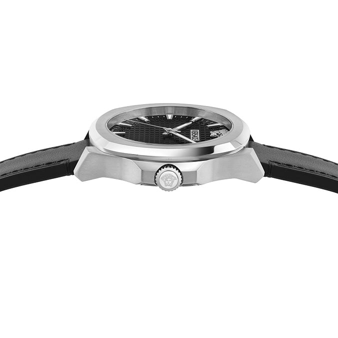 Versace Luxury 42mm Black Silver Men’s Classic Watch