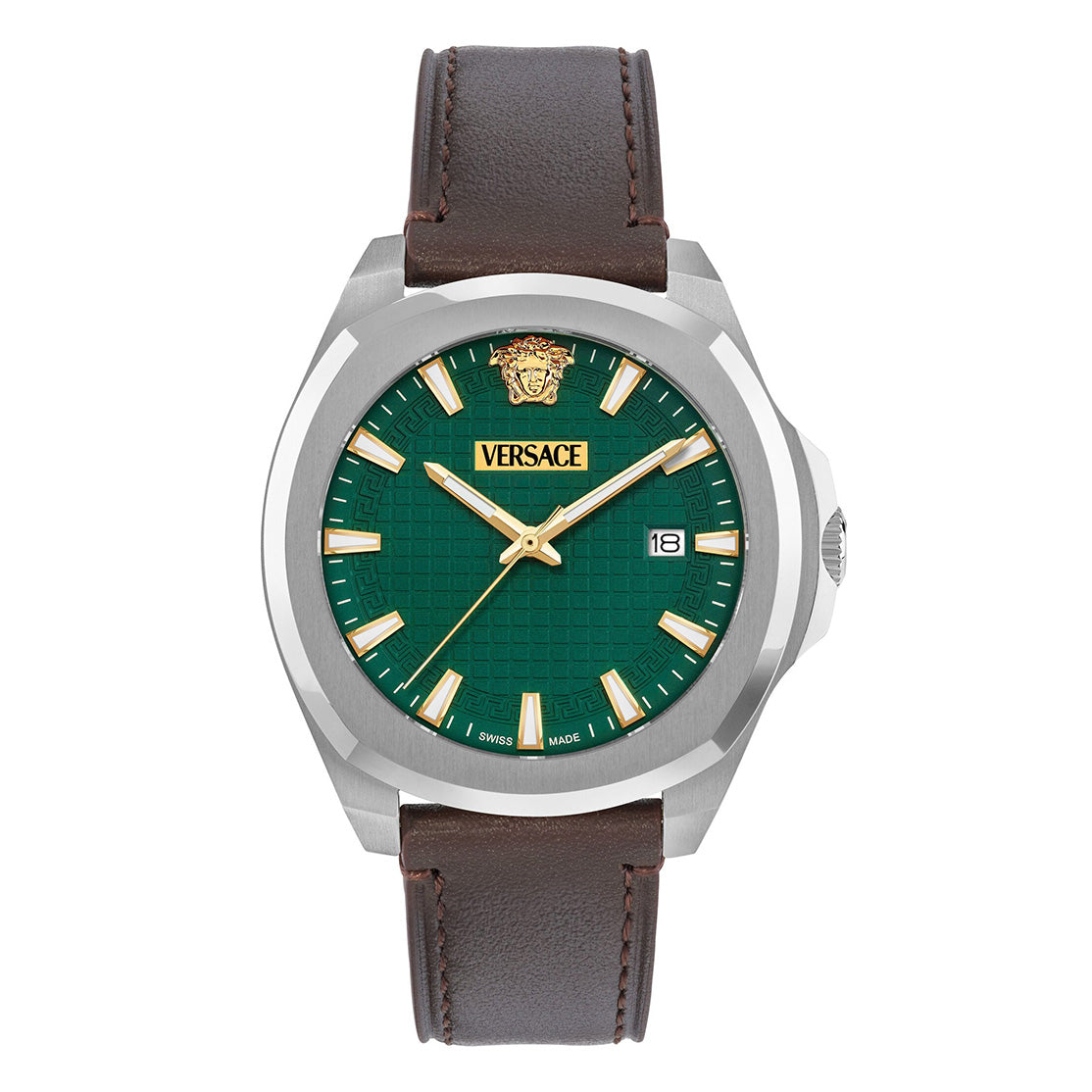 Versace Luxury 42mm Classic Green Brown Men’s Watch
