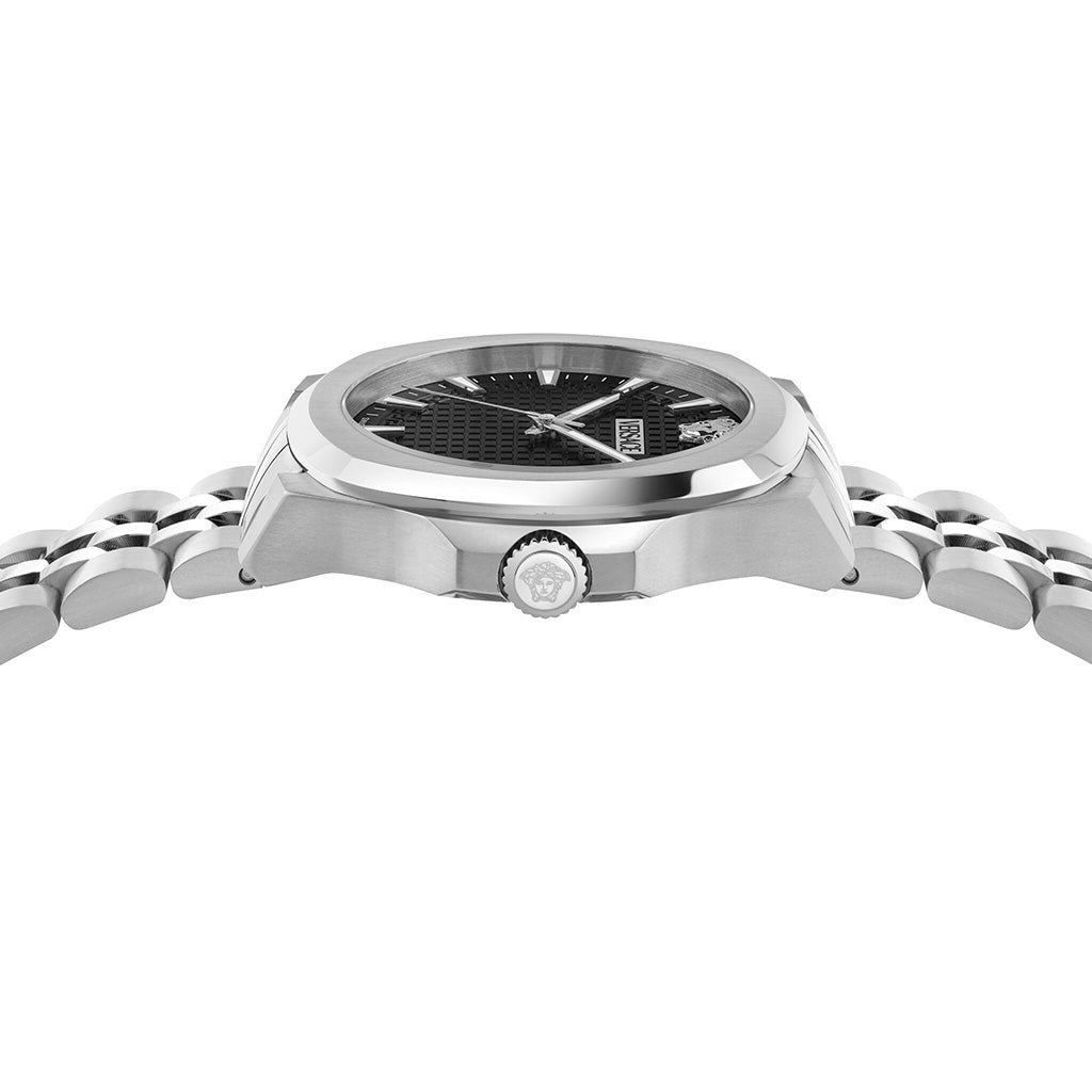 Versace Luxury 42mm Classic Black Silver Men’s Watch