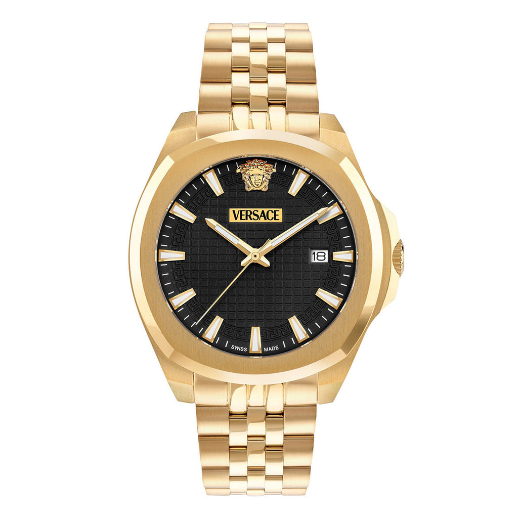 Versace Luxury 42mm Black Gold Men’s Dress Watch