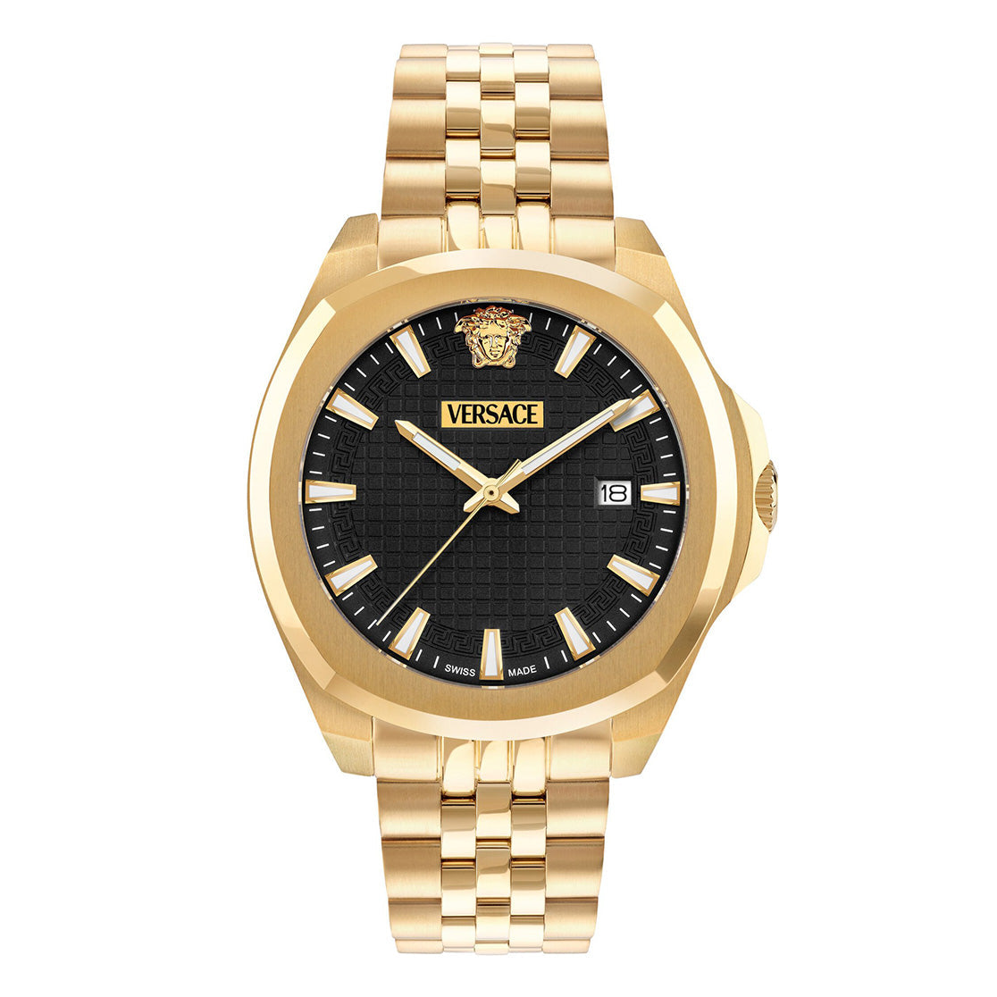 Versace Luxury 42mm Black Gold Men’s Dress Watch