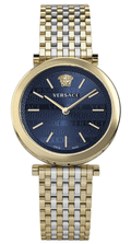 Versace Ladies Watch V-Twist 36mm Blue Two-Tone Bracelet