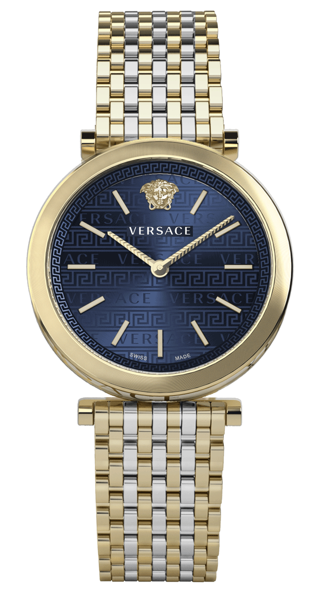 Versace Ladies Watch V-Twist 36mm Blue Two-Tone Bracelet