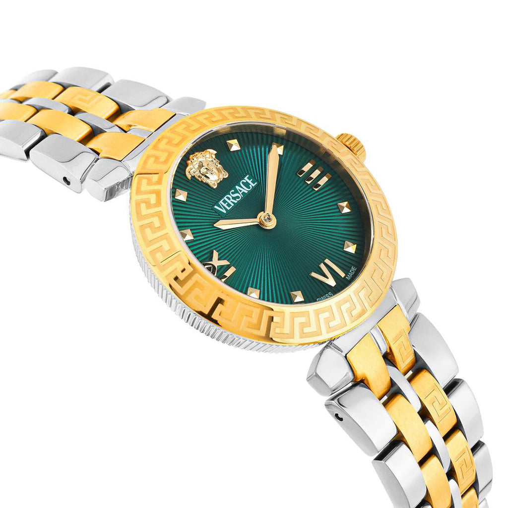 Versace Daphnis 32mm Green Two-Tone Ladies’ Dress Watch