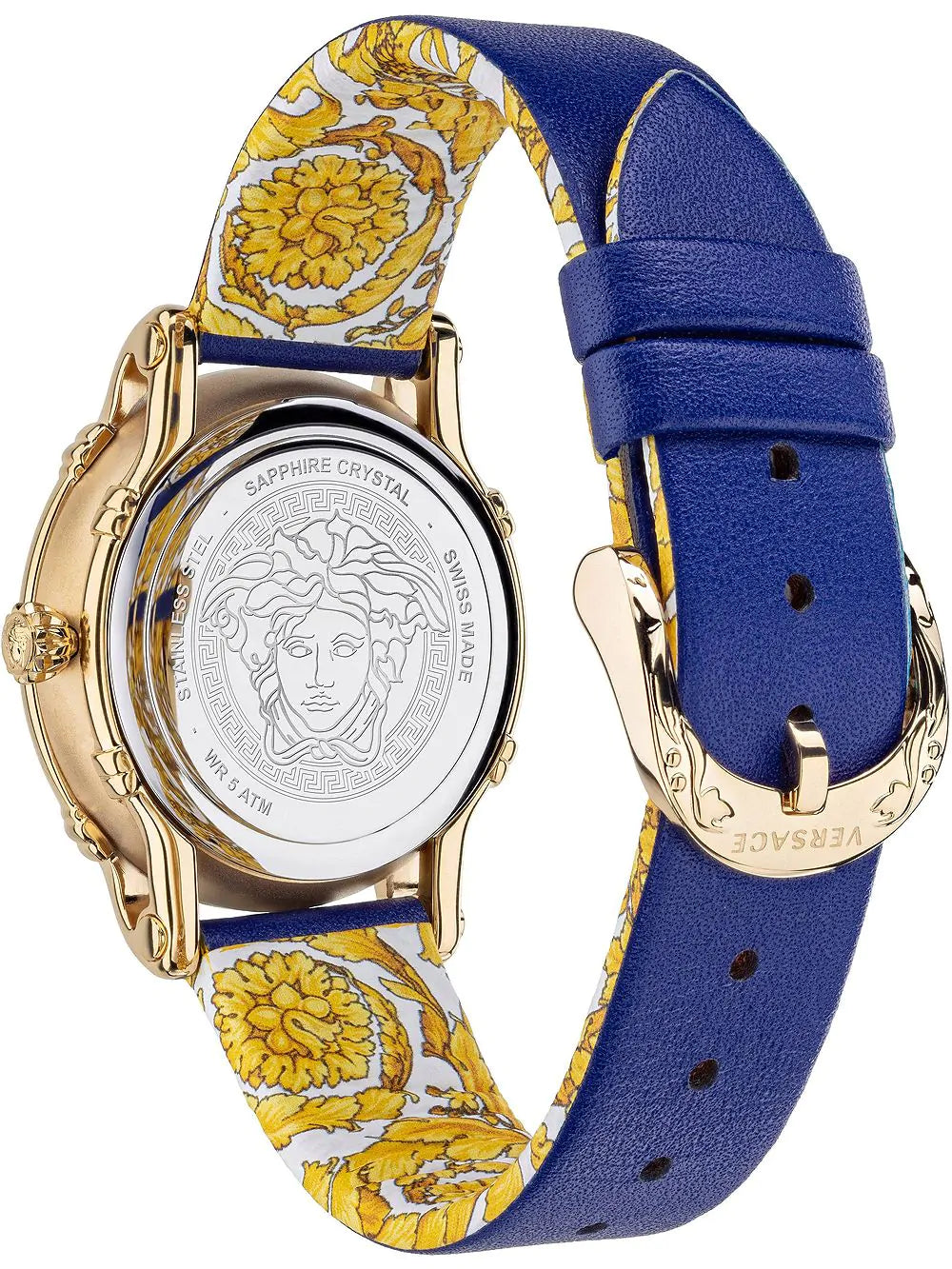 Versace Ladies Watch Safety Pin Blue