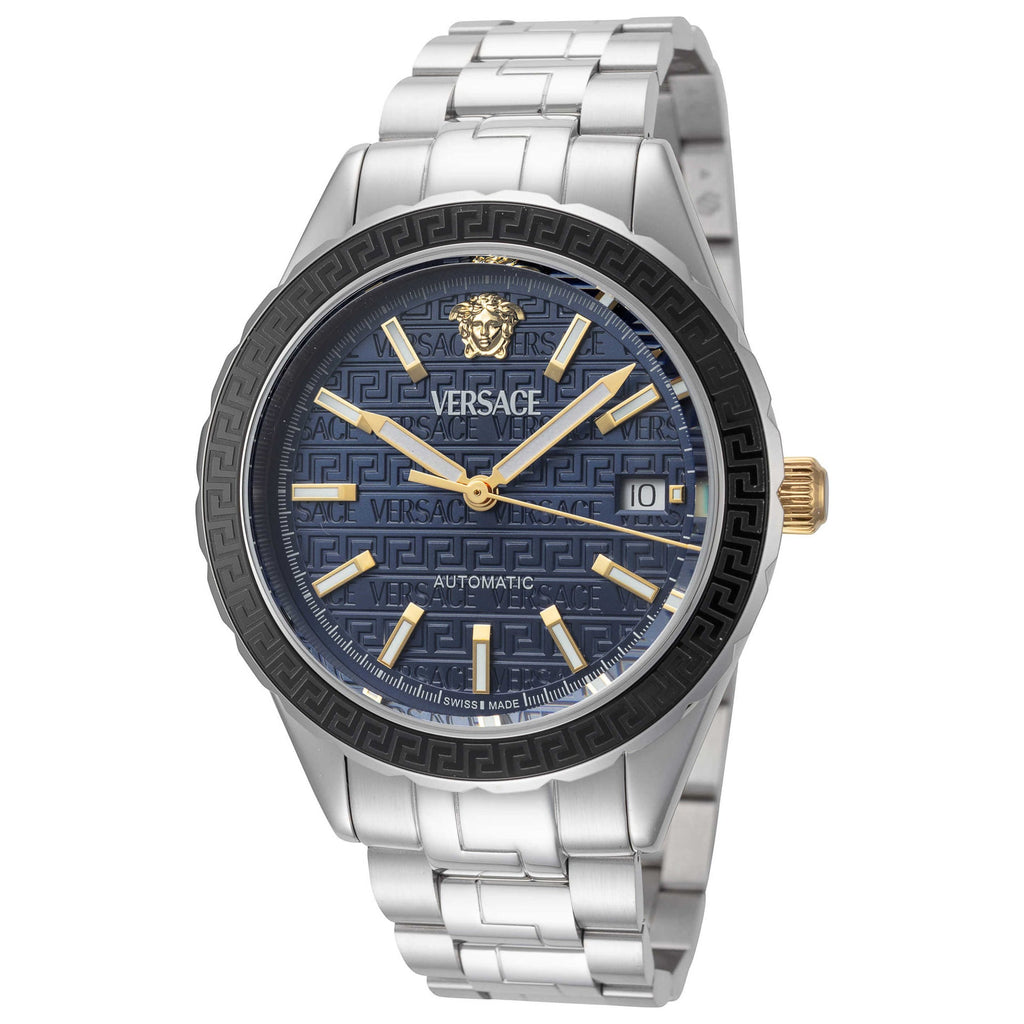 Versace Hellenyium Men's Blue Silver Automatic Watch VEQCA0424§