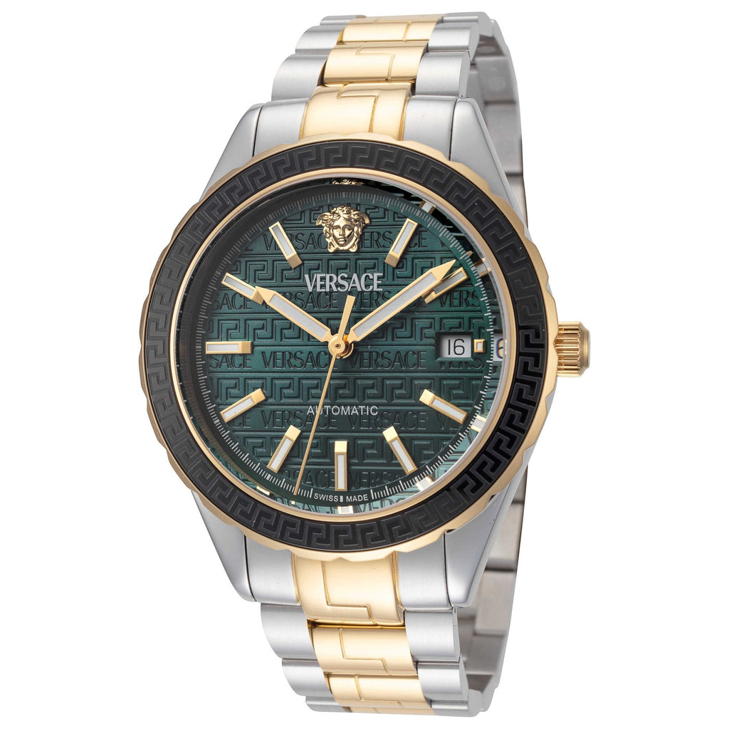 Versace Hellenyium Men's Green Gold Silver Automatic Watch