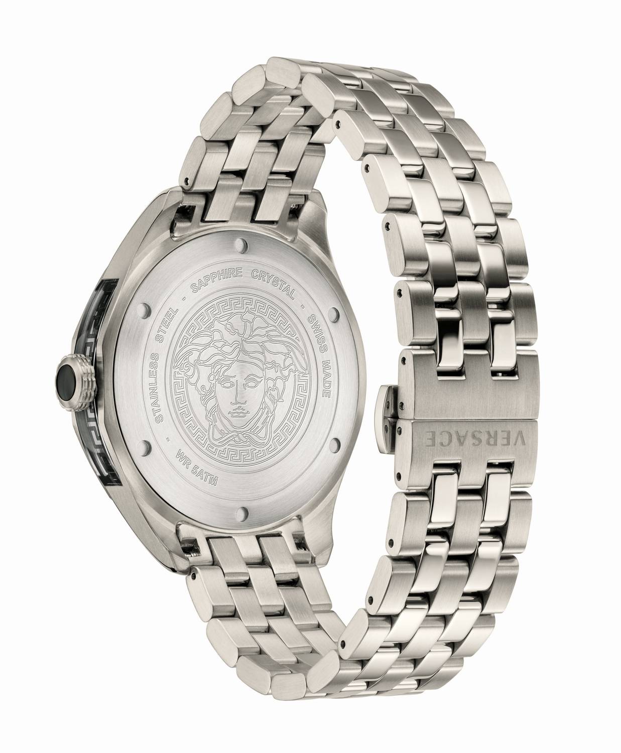 Versace Men's Watch Glaze Silver Bracelet