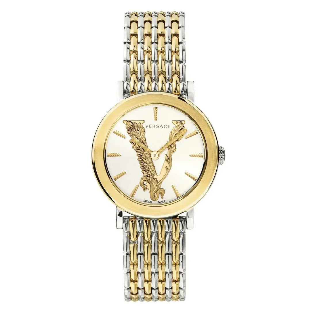 Versace Virtus 36mm Ladies' Silver Gold Watch