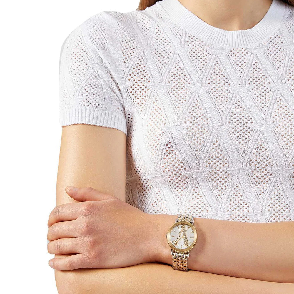Versace Virtus 36mm Ladies' Silver Gold Watch
