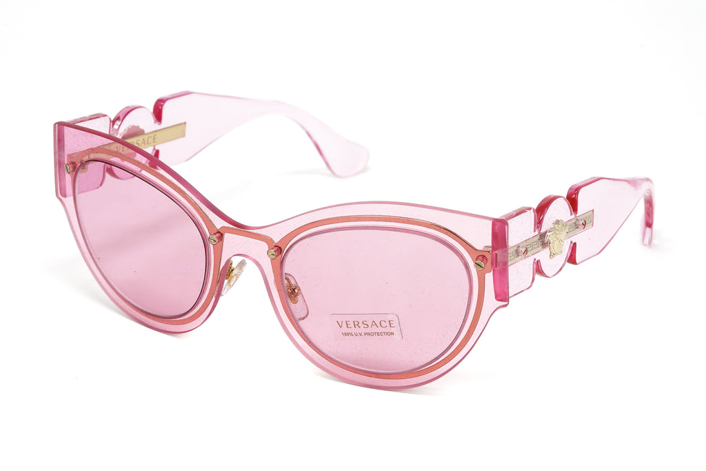 Versace Women's Sunglasses Cat Eye Transparent Pink