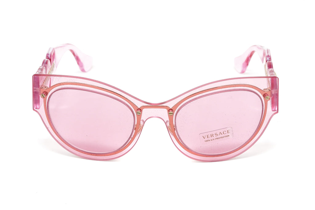 Versace Women's Sunglasses Cat Eye Transparent Pink