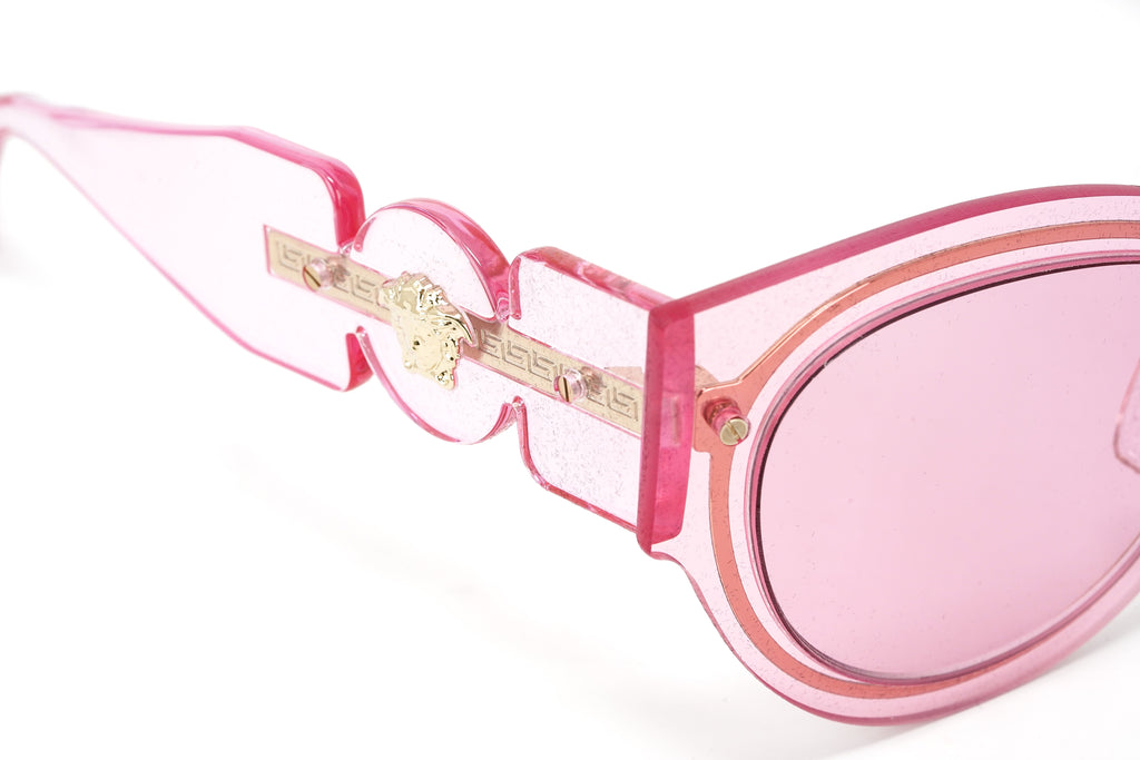 Versace Women's Sunglasses Cat Eye Transparent Pink