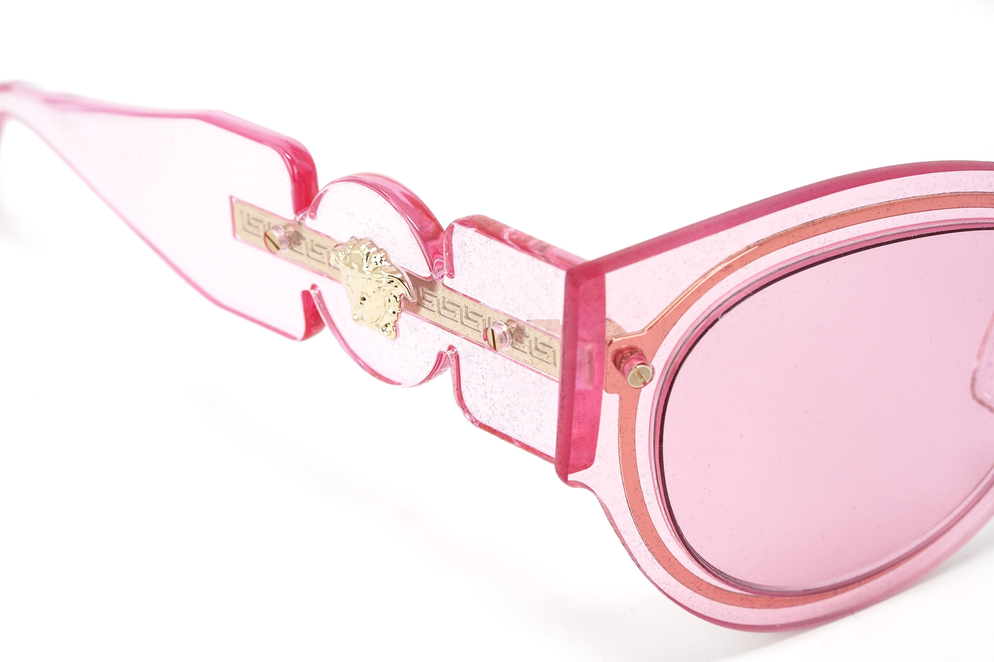 Versace Women's Sunglasses Cat Eye Transparent Pink