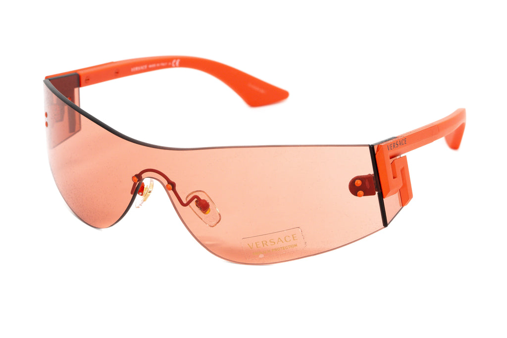 Versace Women's Sunglasses Rimless Shield Red