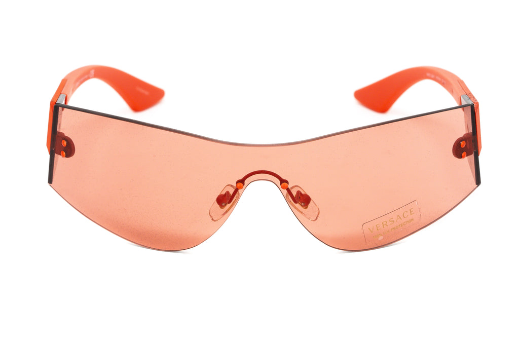 Versace Women's Sunglasses Rimless Shield Red