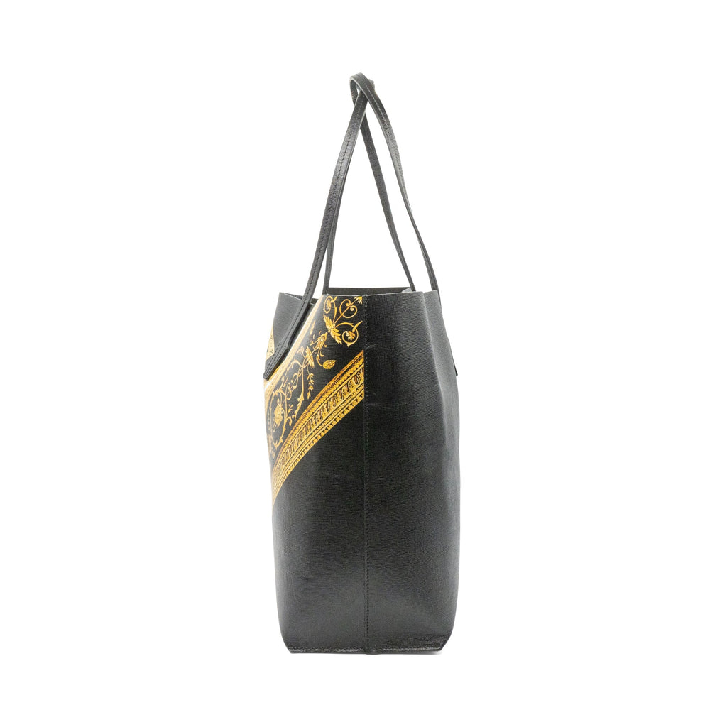 Versace Printed Leather Tote Bag